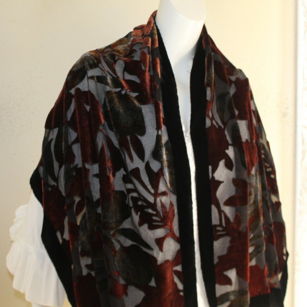 Gorgeous Velvet Overlay Scarf Oblong